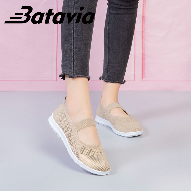 Batavia 2023 impor sepatu rajut wanita model korea sepatu tanpa tali hitam Sepatu pantafel Wanita Sepatu Wanita ibu A136