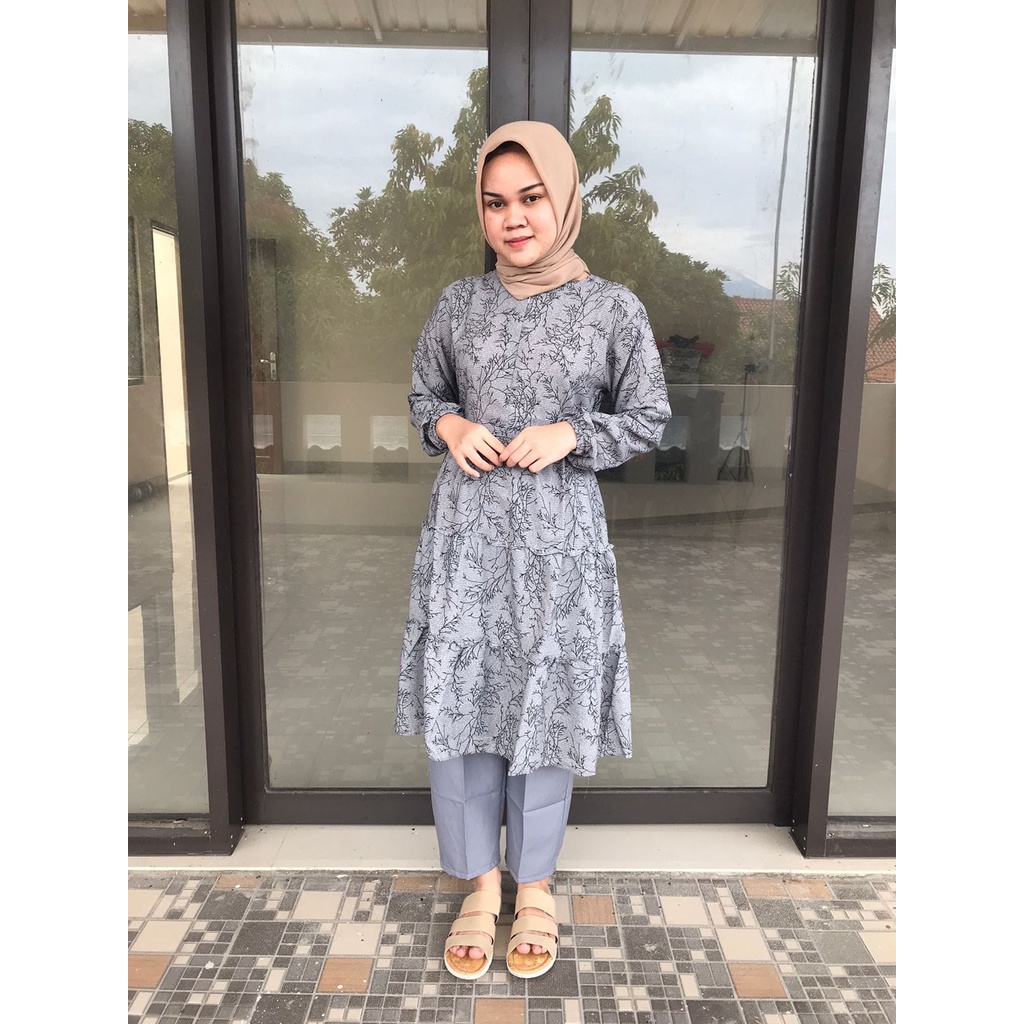 ALEA TUNIK SET- ONE SET SET CELANA+LONG TUNIK ABSTRAK  - setelan - setelan wanita