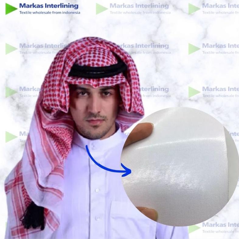 [ART. 5377] Kain Keras Full Lem Bulak Balik Gamis Saudi Arab 2 Face Fusible Thobe Super Tebal