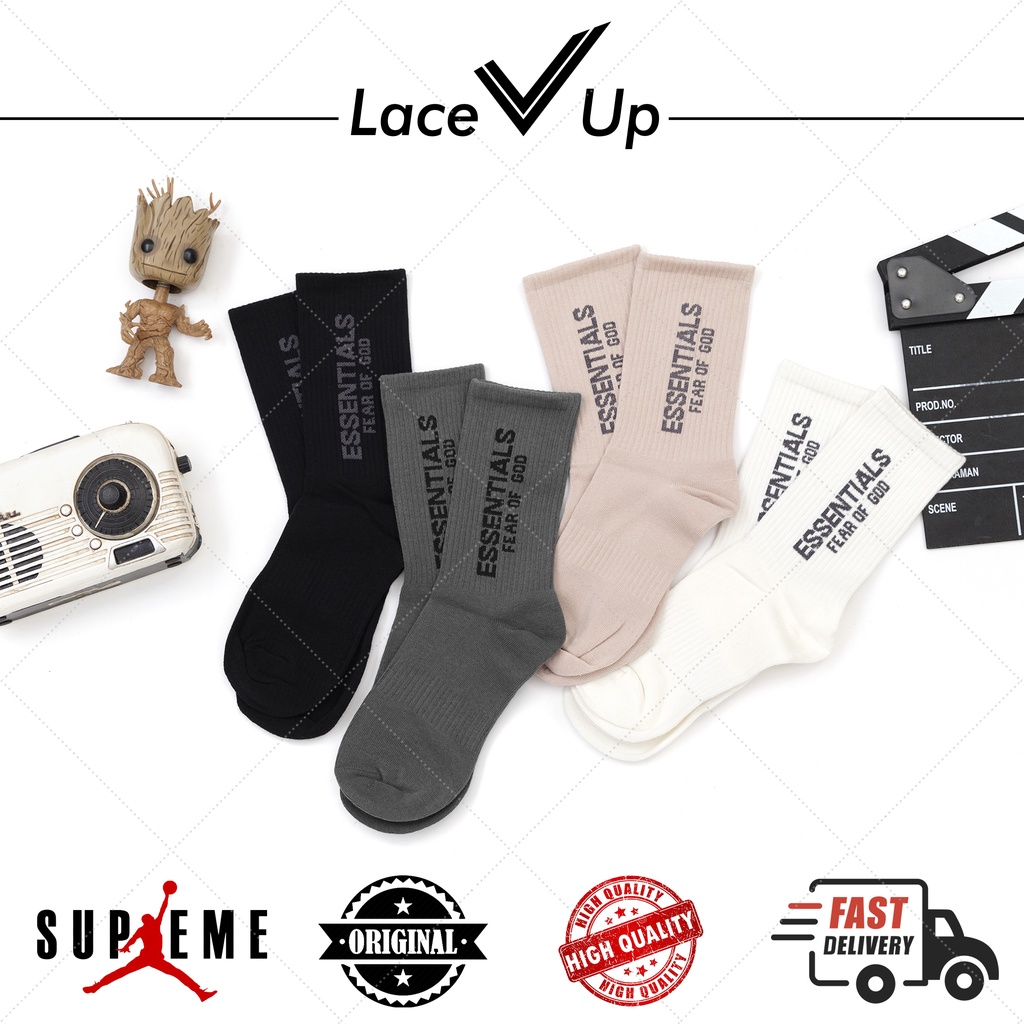 Kaos Kaki Fear Of God Essentials Crew Socks | Fashion Tube Socks