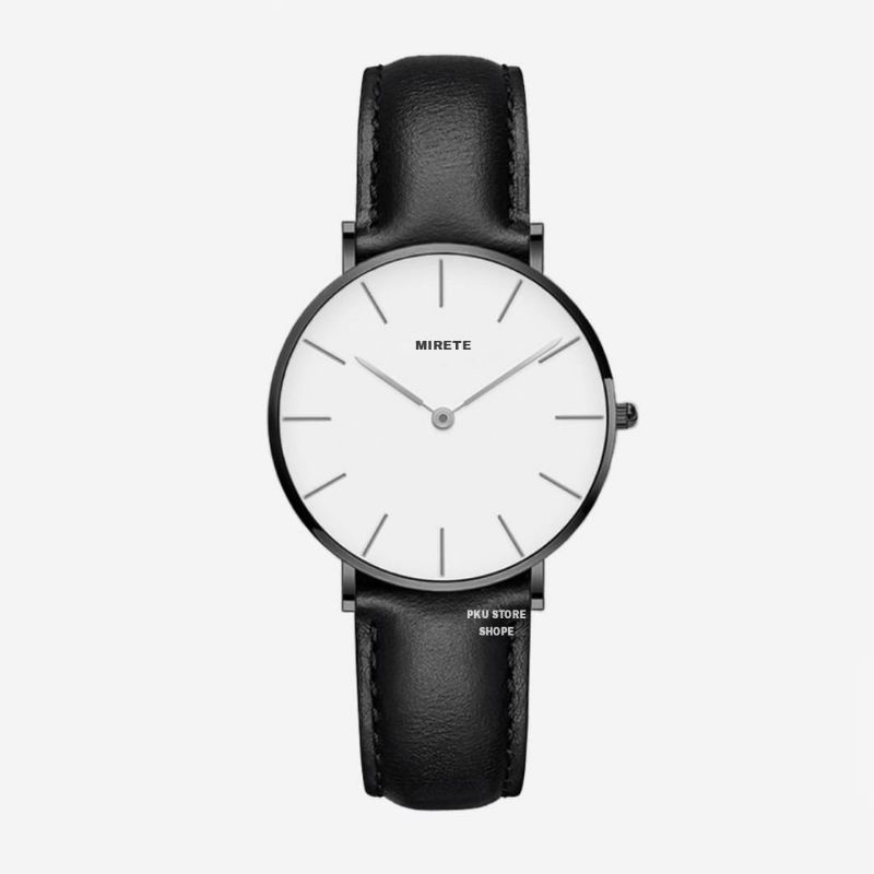 Jma Tangan Wanita Mirete Original Tahan Air Strap Kulit Free Box | Jam Tangan Kasual Quartz Analog Wanita Mewah Elegan Sporty Dijamin Sesuai Foto Realpict