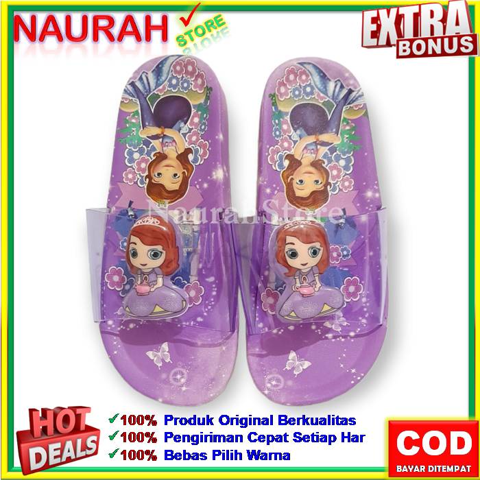 Sendal Slop Anak Balance 2011 X1 Sandal Anak Slip On Karakter Sofia Jelly Rubber Karet Lentur 100% Original Lucu Imut Nyaman Awet Anti Slip