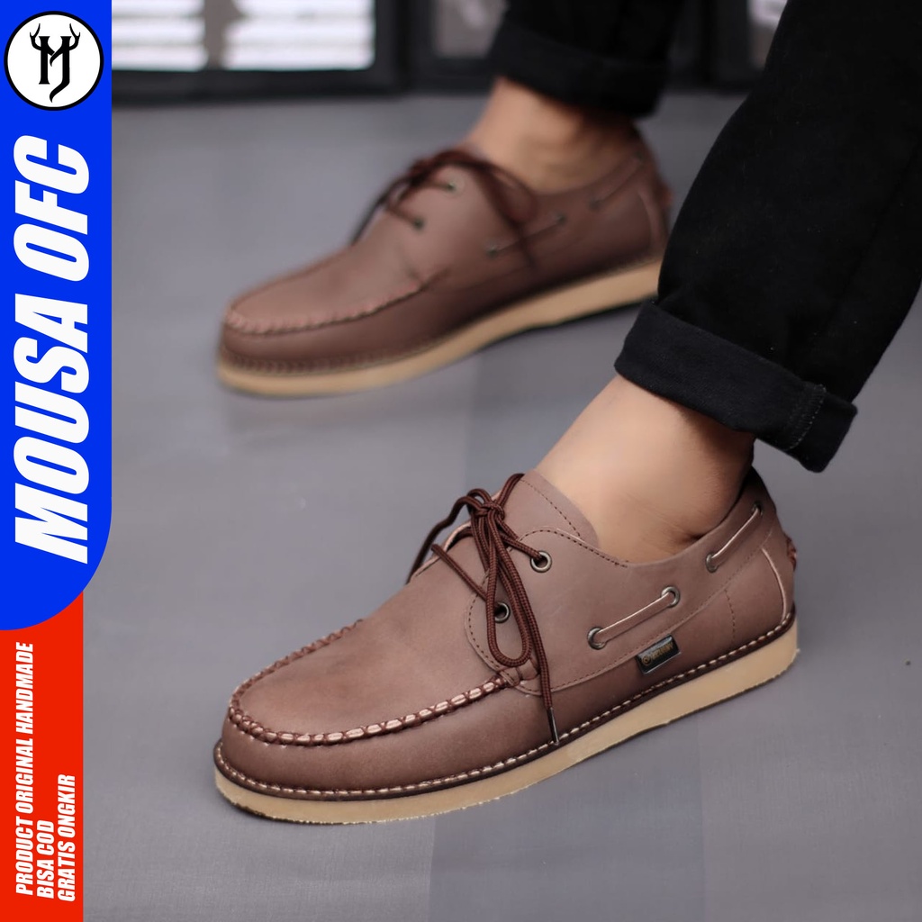 Sepatu Kulit Pria Casual Formal Pantofel Kerja Kantor Mousa Davis