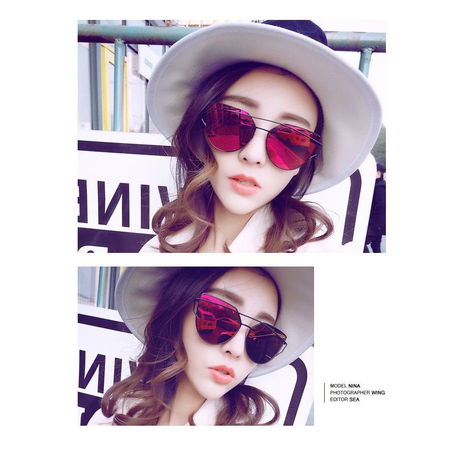 MMM Kacamata Hitam Wanita Kode 8077 Frame Metal Kecil Gaya Vintage