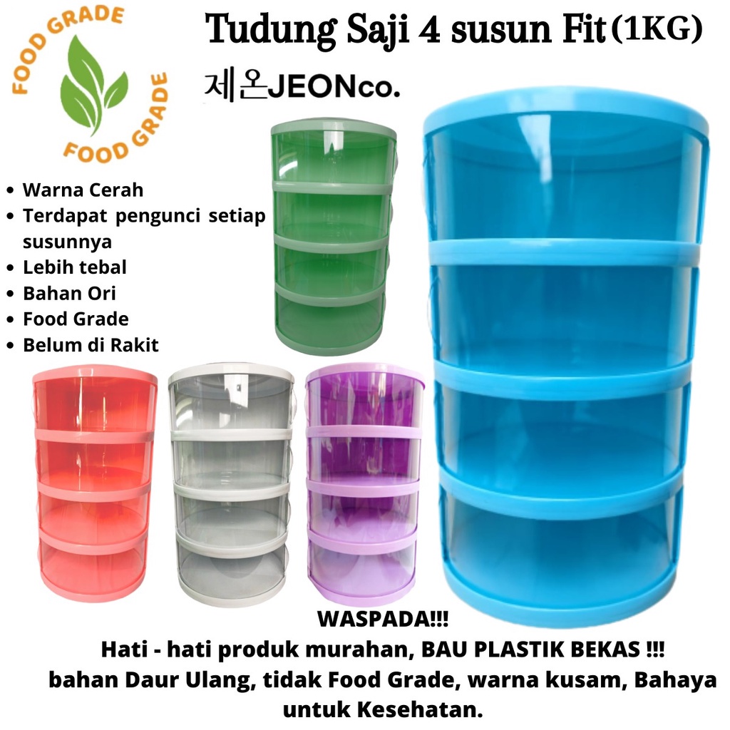 Tudung saji susun 4 rak penyimpan makanan serbaguna susun 4