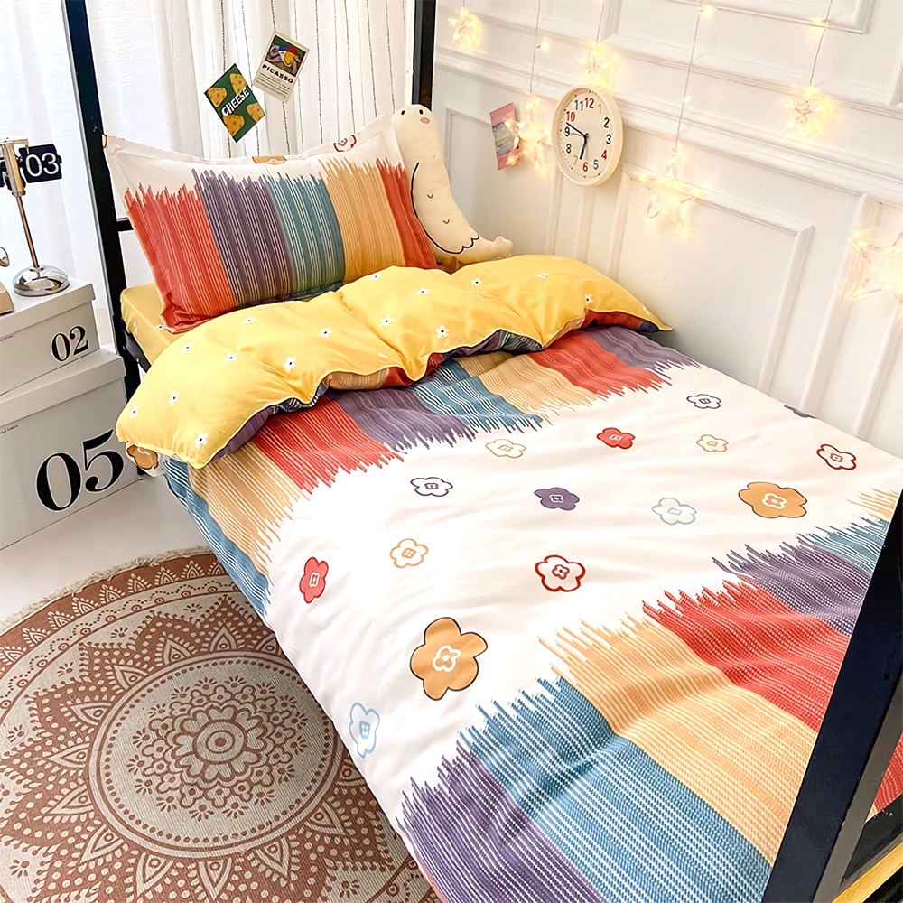 SPREI 120x200 160x200 180x200 AESTHETIC TINGGI 20cm SUDUT KARET ANTI GESER ANTI LUNTUR (FREE SARUNG BANTAL &amp; SARUNG GULING)