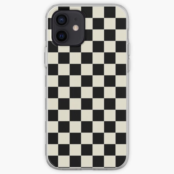 CASE IPHONE X 11 12 13 Black + Off-White Checkerboard MINI PRO MAX