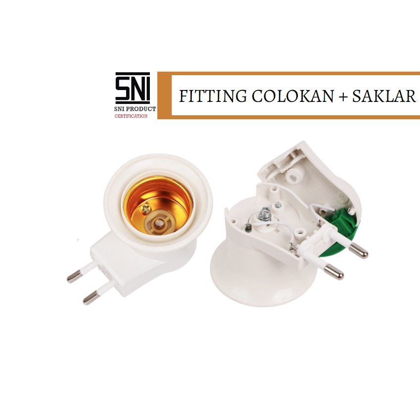 Fitting Colok Saklar Lampu Dengan Tombol On/Off