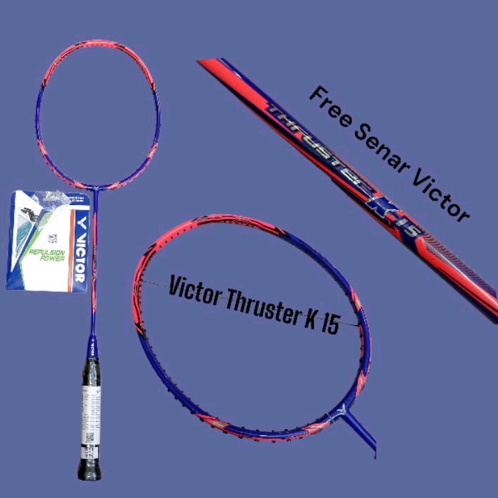 Raket Badminton Victor Thruster K 15 +Senar Victor olahraga badminton tenis meja