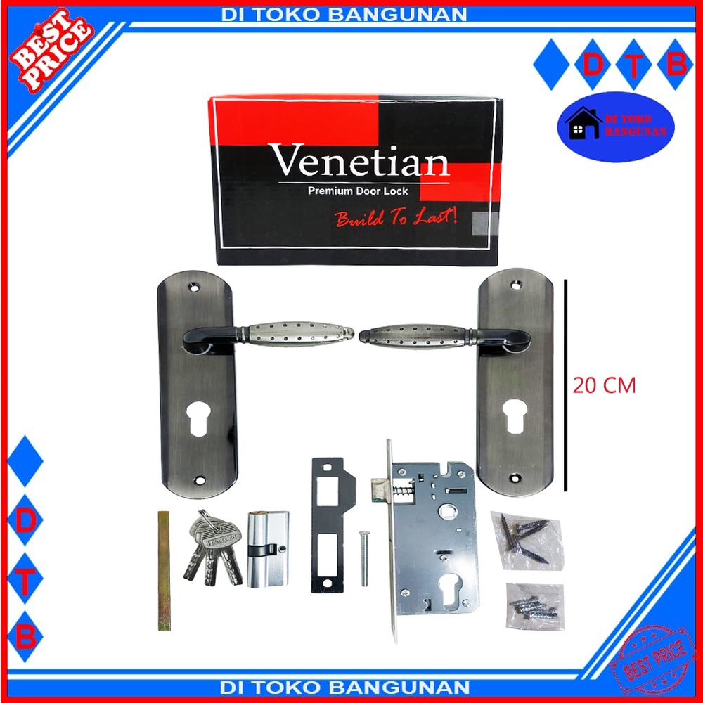 Handle Kunci VENETIAN Pintu Sedang 20 CM Warna BN - SN