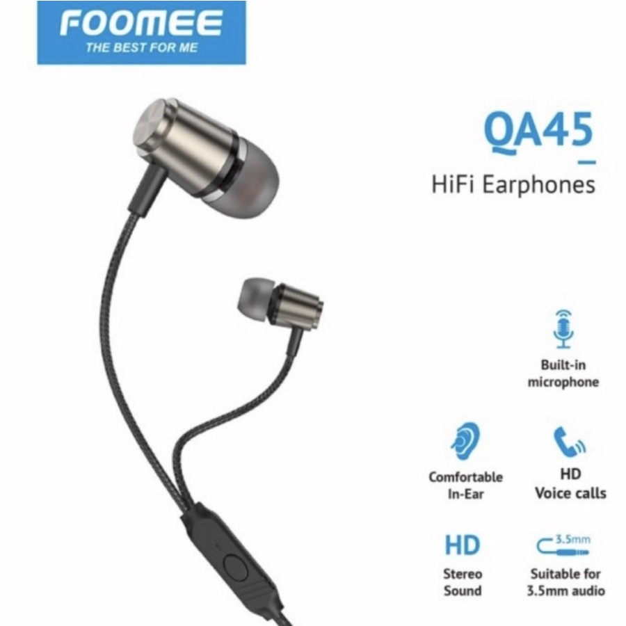FOOMEE QA45 Earphone Wired Headset