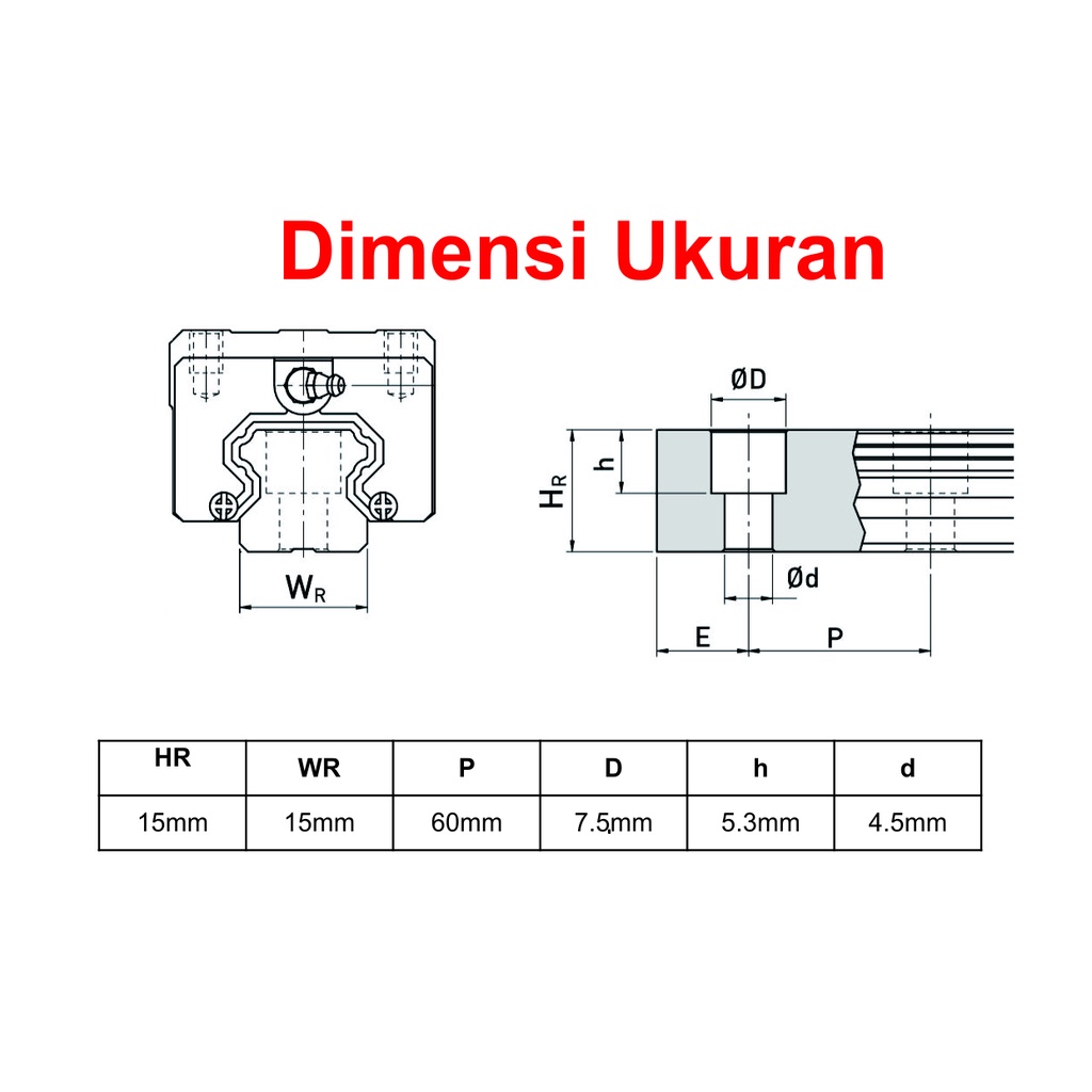 [HAEBOT] HIWIN Linear Guide Rail HGR15 HGR 20 20mm 10cm Rel CNC Laser CO2 Router Milling Plasma HGH20 Motion Industri Full Triplek Mesin Mekanik Otomasi