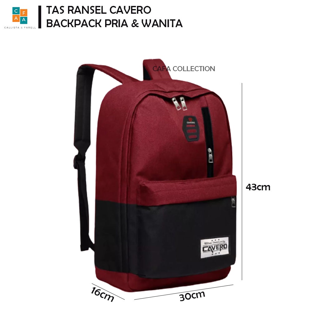 RANSEL CAVERO / BACKPACK PRIA &amp; WANITA / TAS SEKOLAH / TAS KERJA / RANSEL LAPTOP