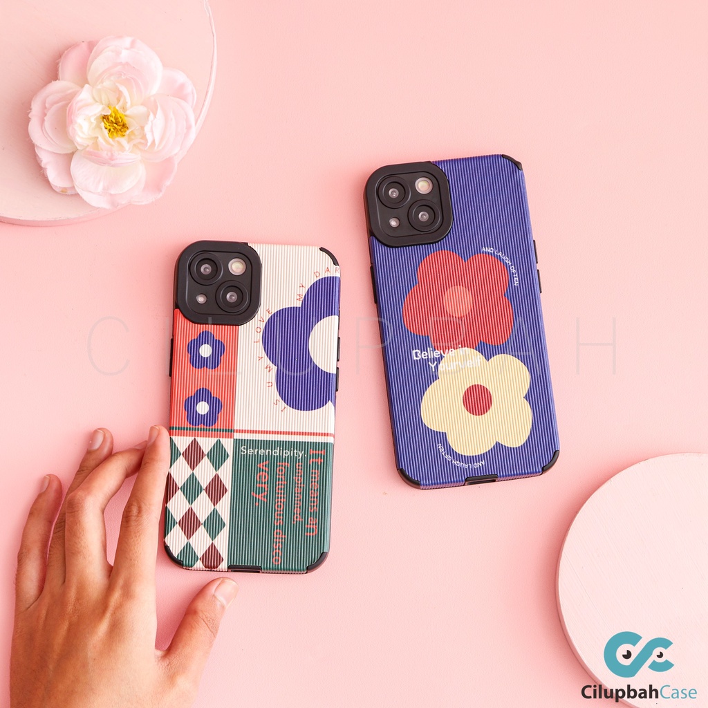 Softcase Leather Flowers Full Lenscover for iPhone 7 8 PLUS XR X XS 11 12 13 14 14+ Plus Pro Max