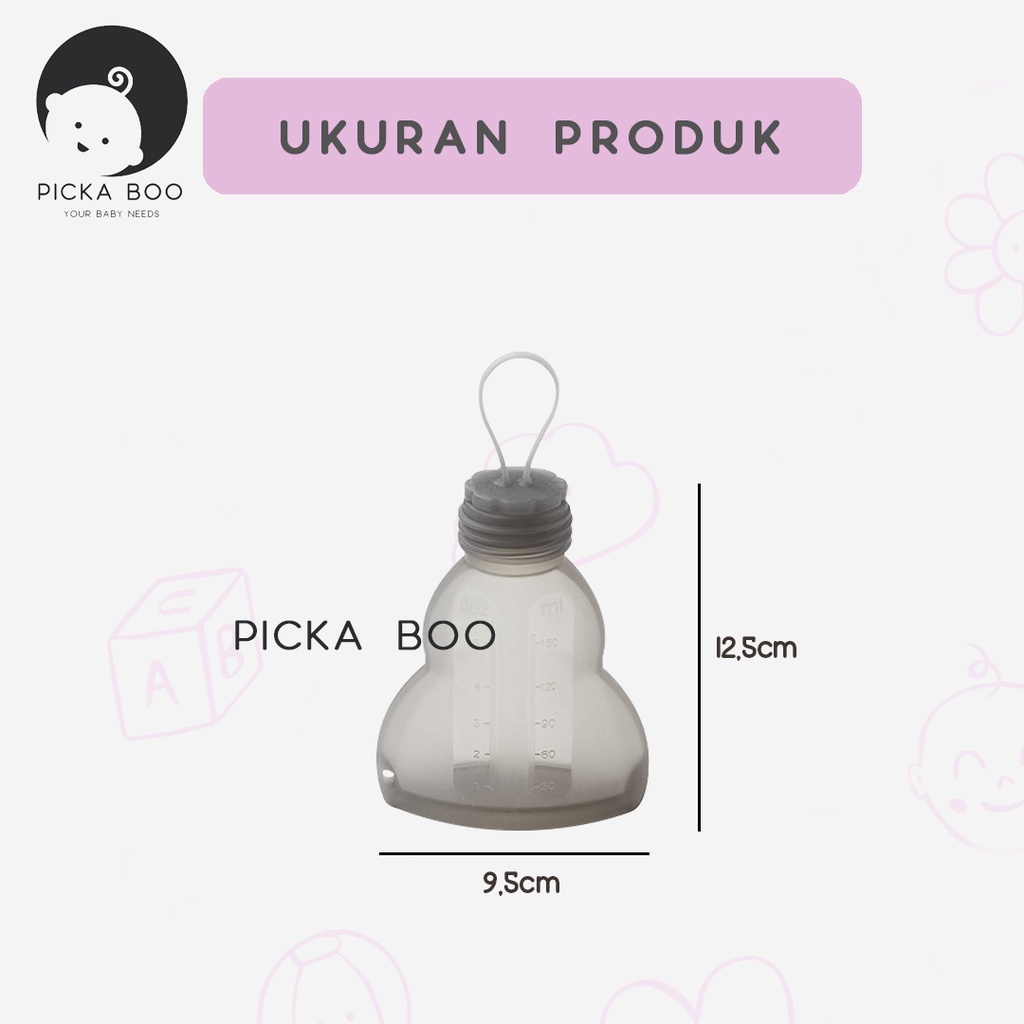 PICKA BOO Juice Reusable Breastmilk Bag  Kantong Asi Silikon FREE PEMBERSIH BOTOL