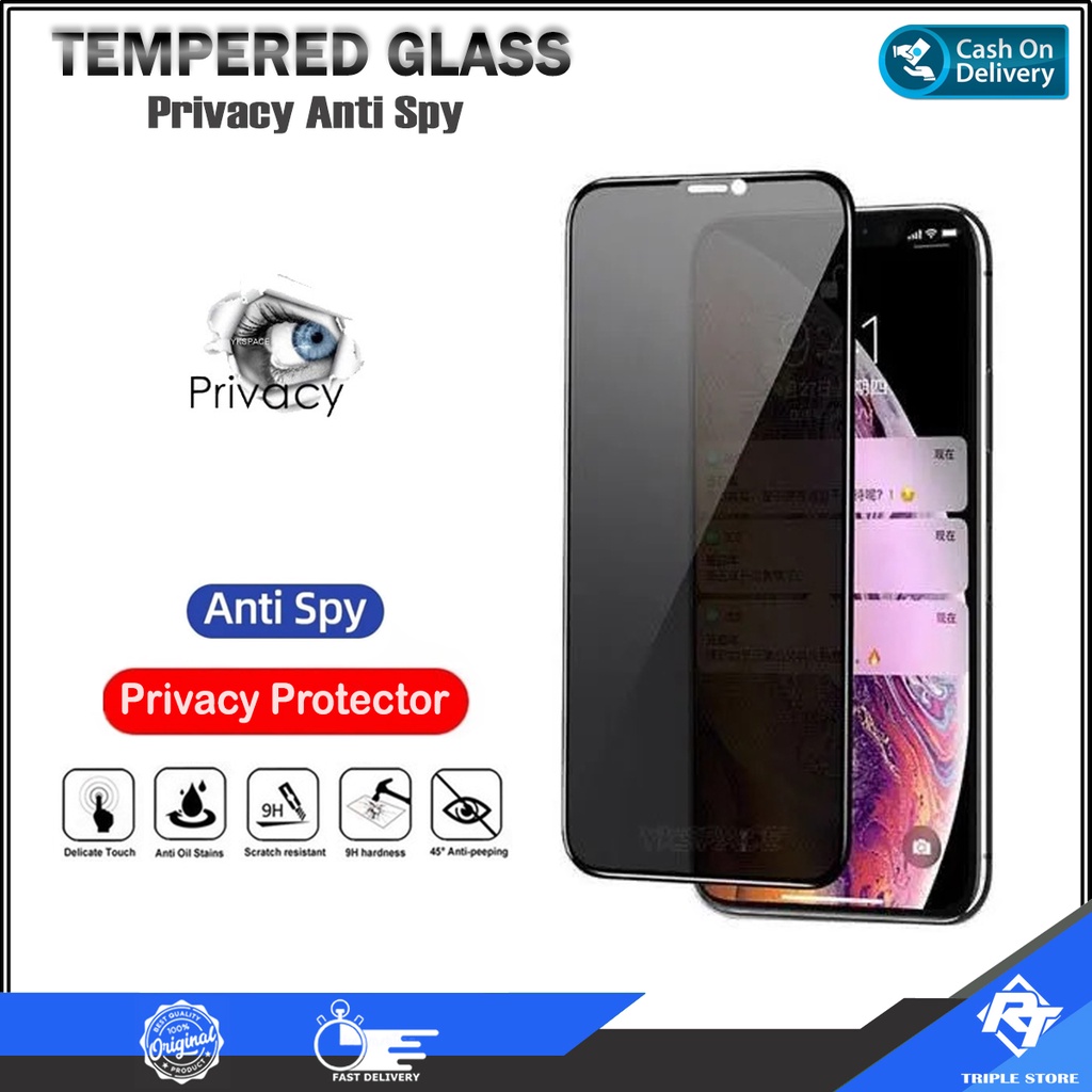 Tempered Glass Privacy Anti Spy Bahan Kaca Full Screen Xiaomi Redmi A5 4G 13T Pro 12T Pro Mi 8 Lite 