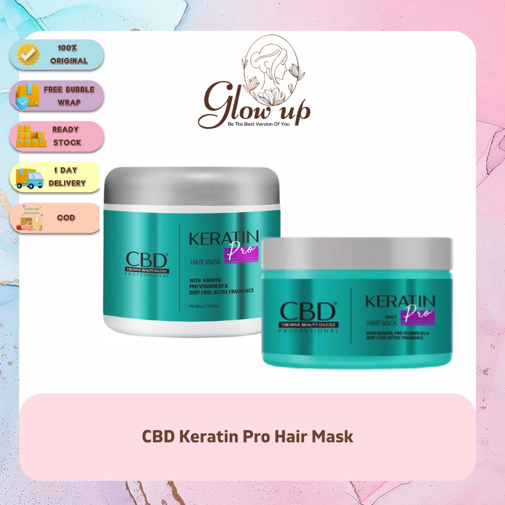 ✨ GLOWUP ✨ CBD HAIR MASK KERATIN 500G / MASKER RAMBUT / BPOM ORIGINAL 100%