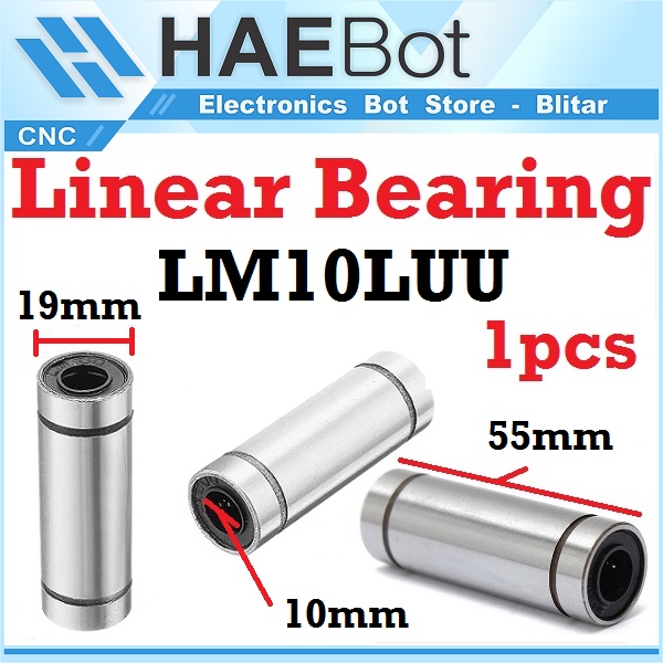 [HAEBOT] LM10LUU Linear Motion Bearing Bushing 10mm CNC 3D Printer Mekanik Machine Slider Axis Smooth Rod Besi Klaker