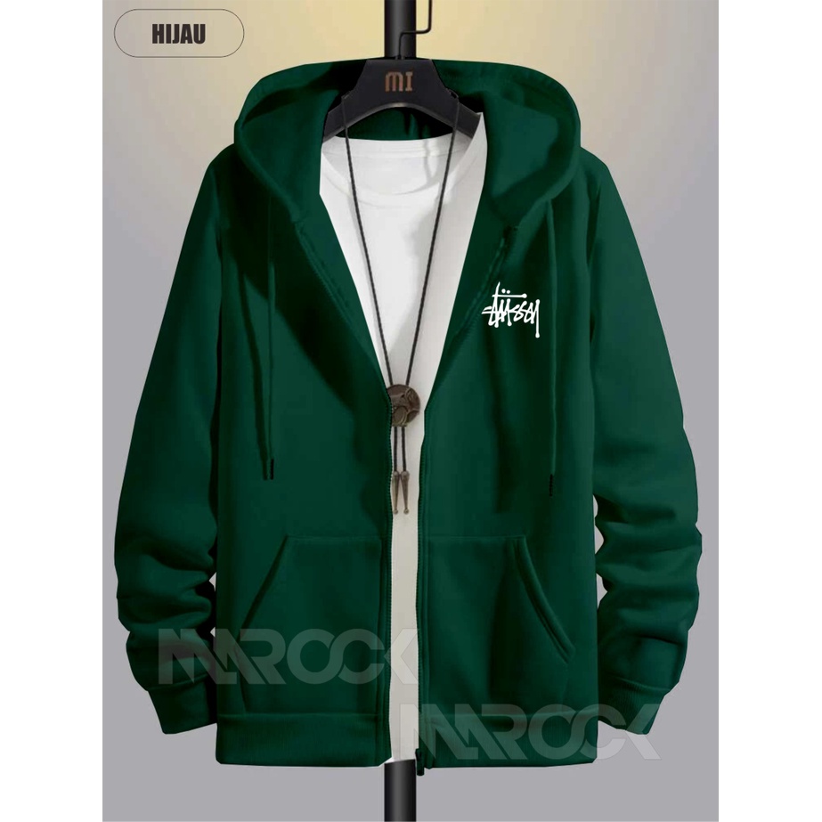 Hoodie Pria Distro Zipper STUSSY - Jaket Sweater Hoodie Resleting Pria