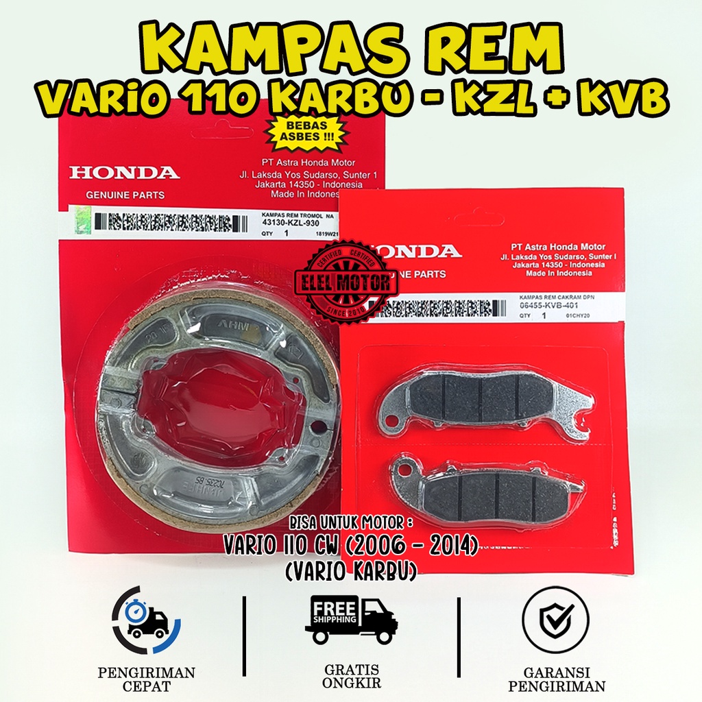 Kampas Rem Vario 110 Karbu / Kampas Rem Vario / Kampas Rem Belakang Vario 110 Karbu KVB / Dispad Var