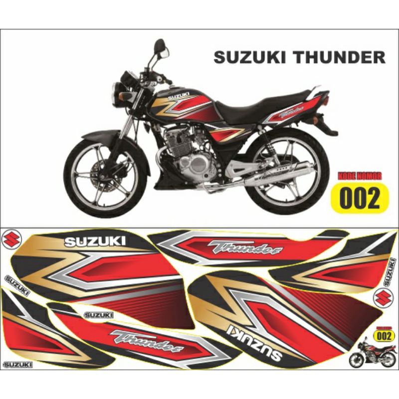 (Bisa COD) Striping Thunder 125 Decal aksesoris motor Suzuki Thunder varias sticker Thunder sky ori