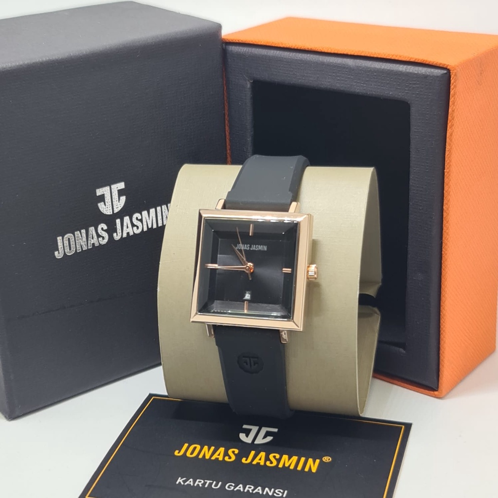 BEST SELLER JAM TANGAN WANITA JONAS JASMIN 2233 ORIGINAL ANALOG C95 TALI RUBBER BODY KOTAK DM 3.3CM FREE BOX &amp; BATERAI || JAM TANGAN FASHION WANITA JAM TANGAN CEWEK MURAH