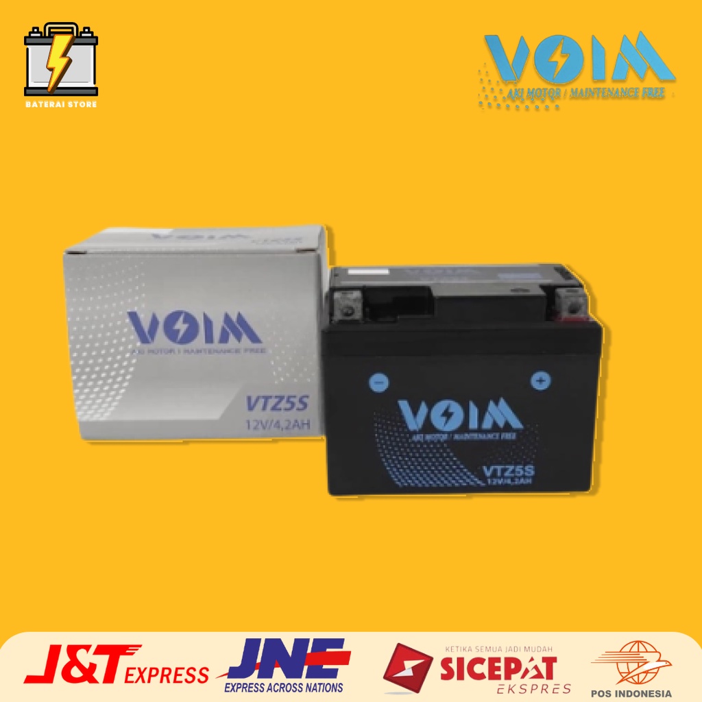 Aki motor supra 125, revo, jupiter, karisma  Voim Vtz5s Gtz5s aki kering aki motor murah