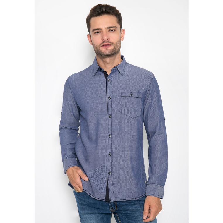LGS - Kemeja Casual Pria Lengan Panjang Motif Glen Slim Fit - JSH.391.S893F.697.C L/S