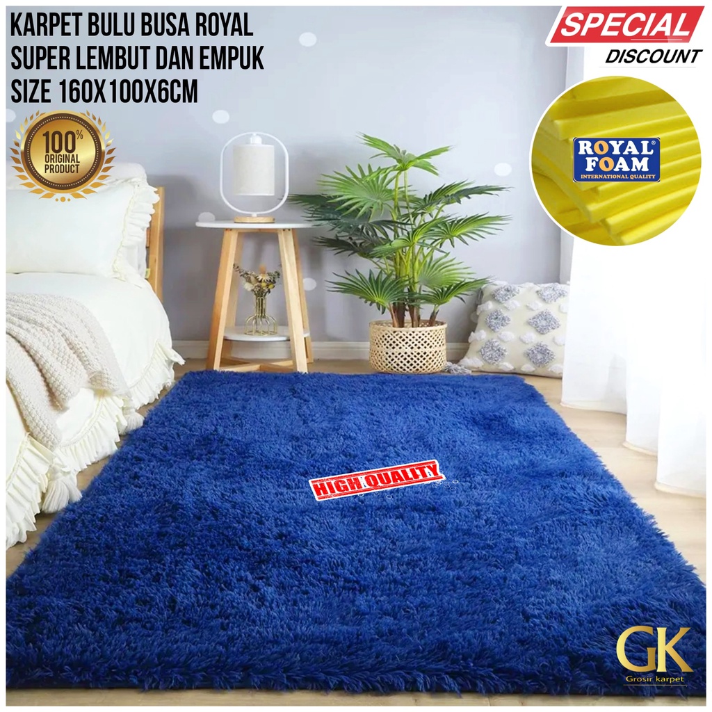 Karpet bulu busa empuk uk 160x100x6cm