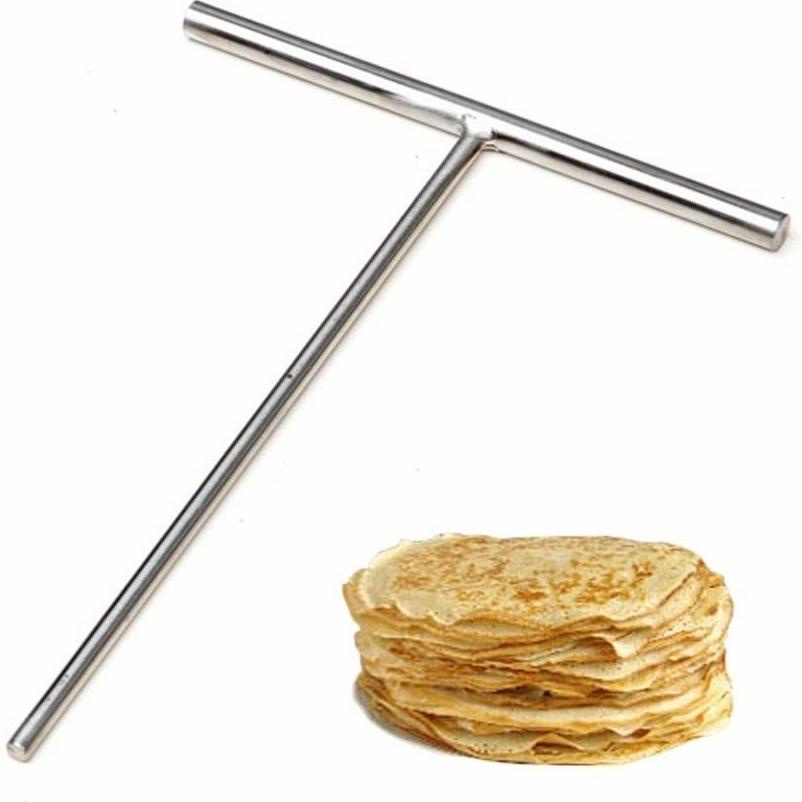 SPATULA T CREPES STAINLESS STEEL - ALAT UNTUK MERATAKAN ADONAN CREPES LEKER .