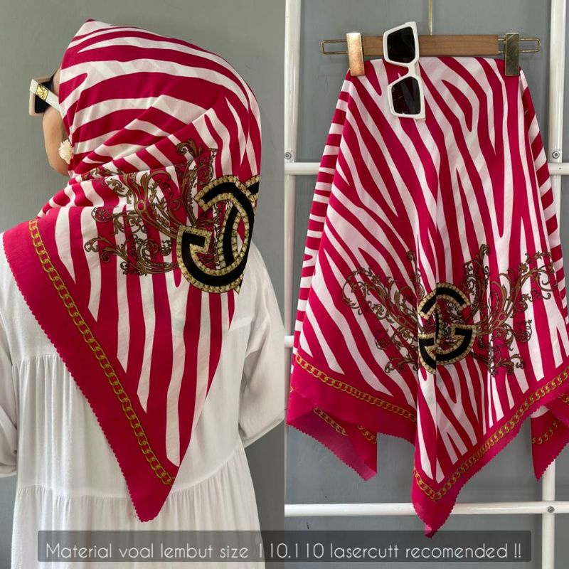 Hijab motif terbaru/kerudung motif zebra/kerudung lebaran