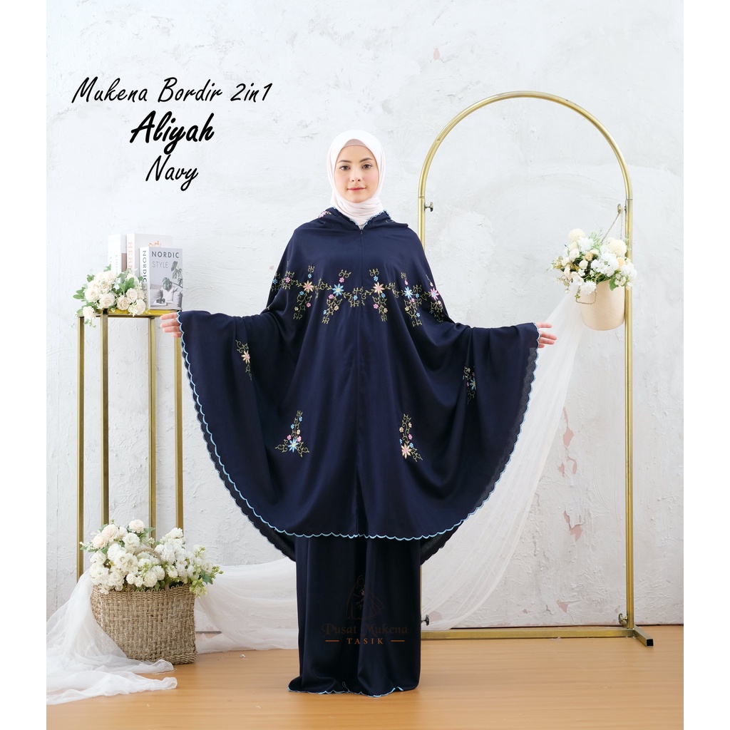 PUSAT GROSIR BELI MUKENA DEWASA 2IN1 JUMBO KATUN RAYON BORDIR MANUAL ALIYAH