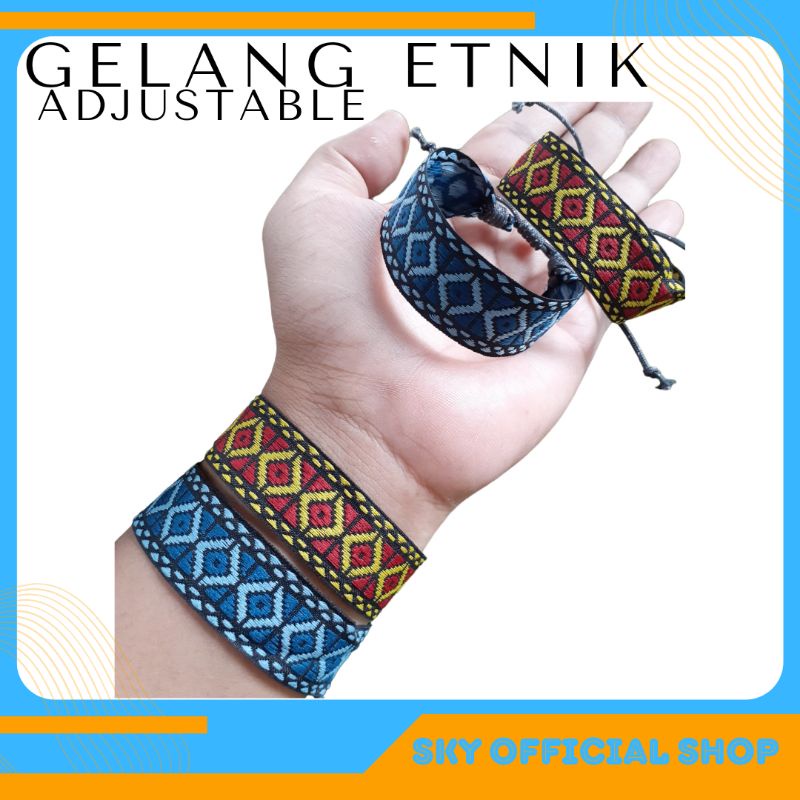 Gelang Tenun Tali Adjustable Gaya Bohemia Etnik Vintage Pria Dan Wanita