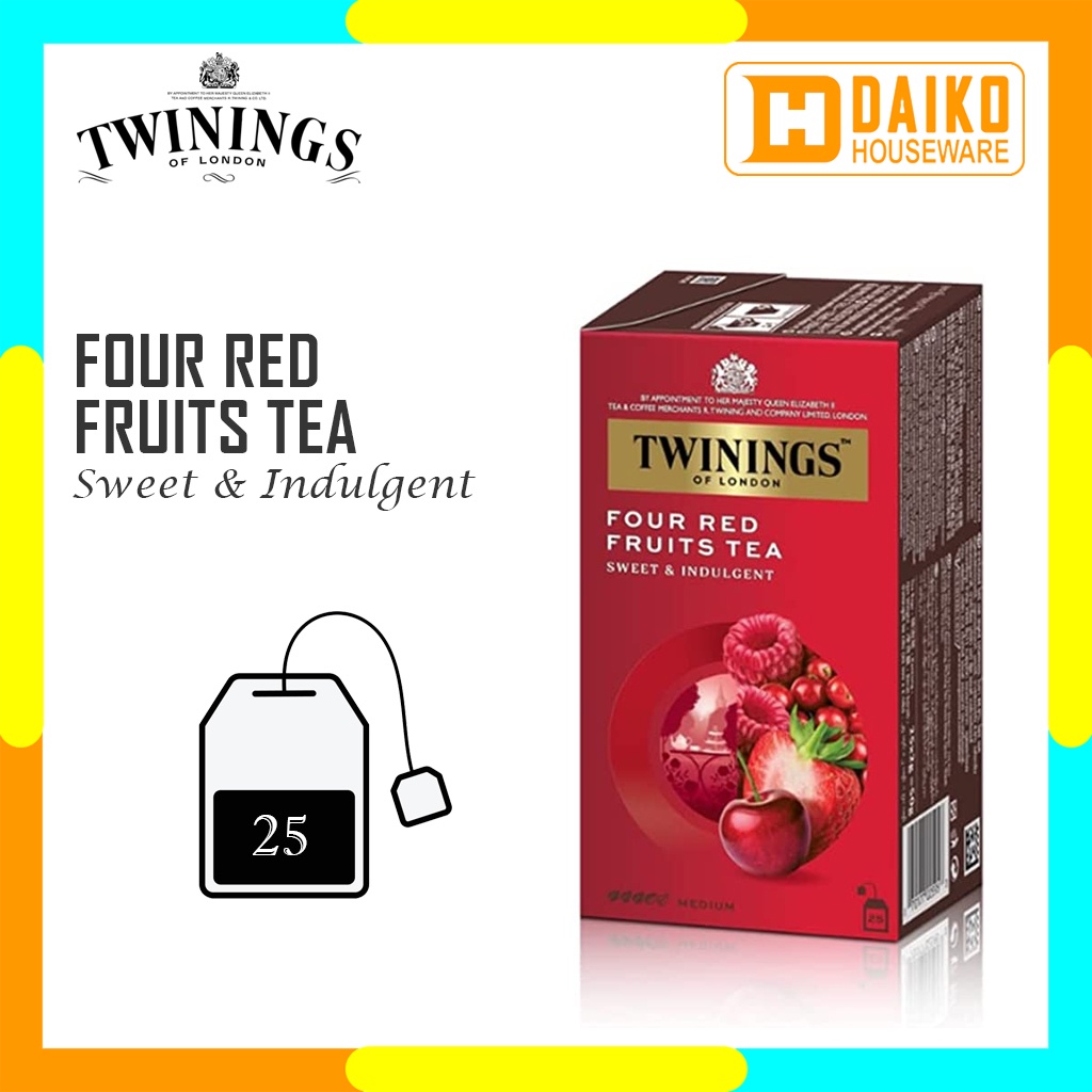 Teh Hitam Celup Twinings Four Red Fruits 25 x 2gr Tea Bags Flavoured Tea Teh Hitam Kantong Rasa Buah