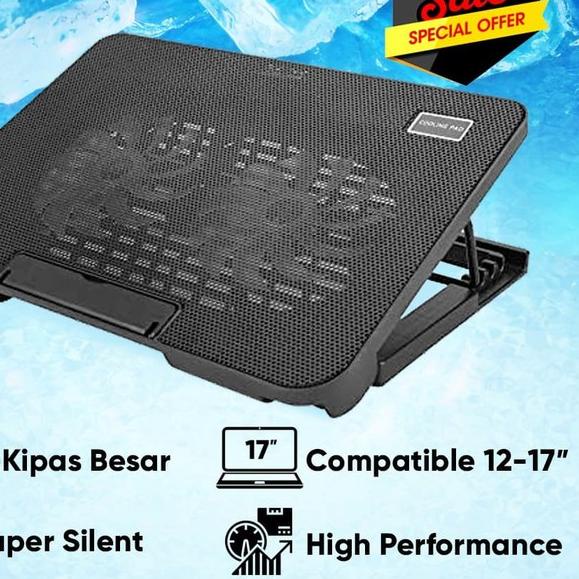 ✦ Cooling Pad Unitech Coolingpad Cooler  Laptop 2 Fan Blue LED Lamp LCD ✯