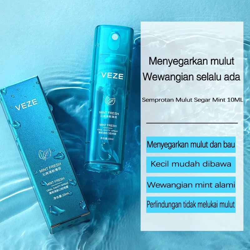 Refresh Mouth Spray Penyegar Mulut,Parfum Mulut dan Pengharum Mulut 10ml Obat Bau Mulut Penghilang -Mouth Spray Mulut Fresh untuk Menghilangkan Bau Mulut (Mint/Peach)