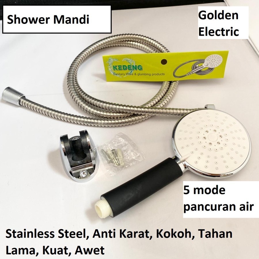 Handshower Headshower Head Hand Shower Mandi 5 Mode Pancuran Air WC