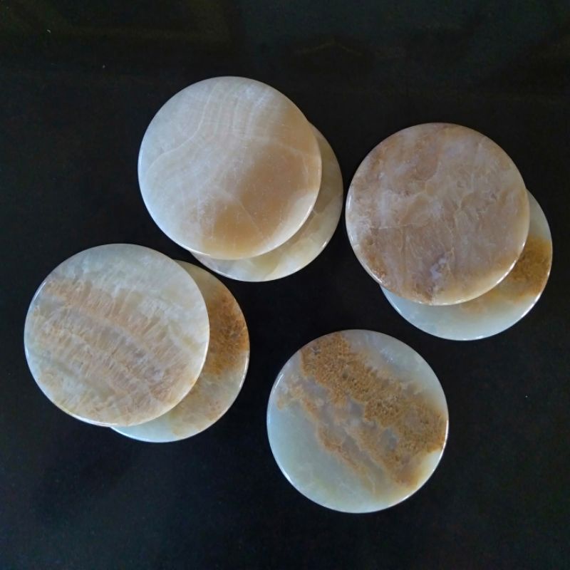 Coaster Batu Marmer Onix Onyx Marble Coaster Tatakan Gelas Lepek Display Properti Foto