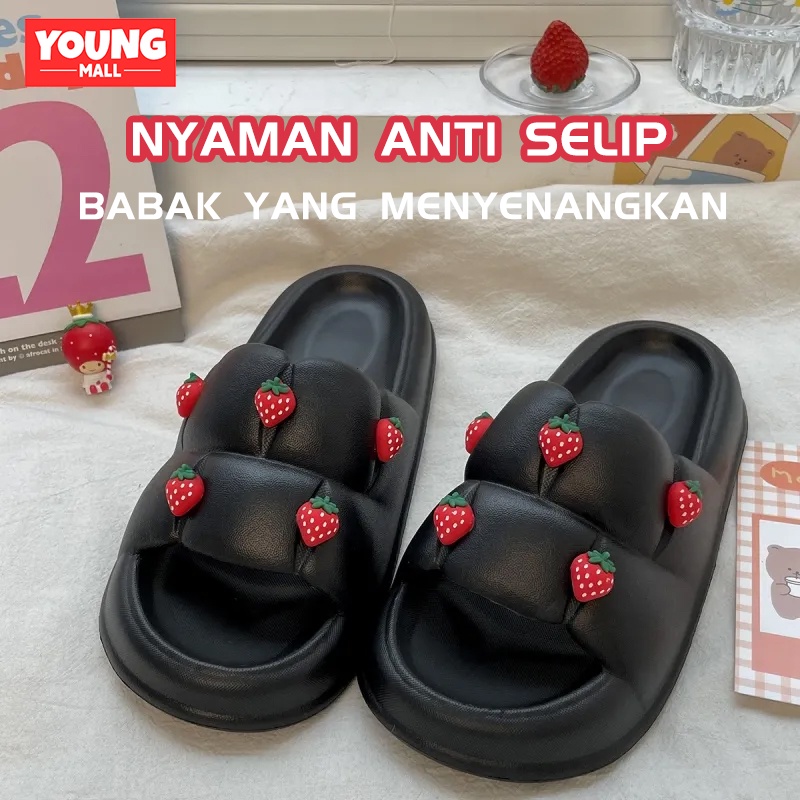 Sendal jelly wanita kekinian Sepatu sandal wanita karet korean import terbaru 2023 Sandal slop wanita rumah empuk anti slip elastic EVA