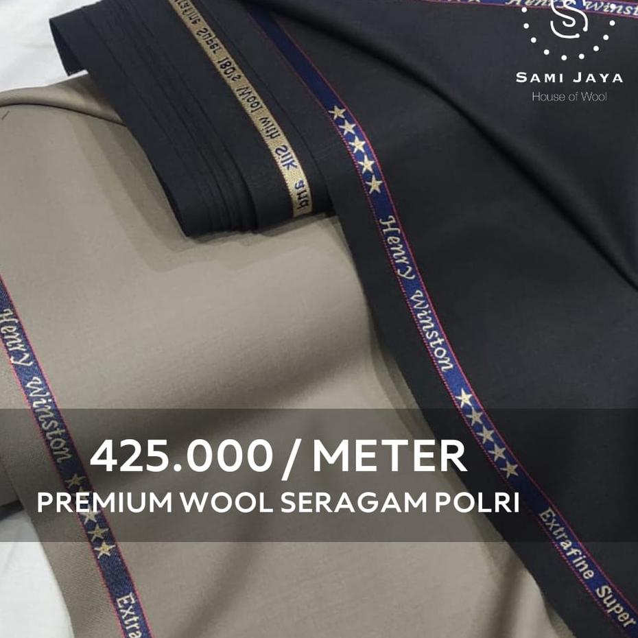 Oricina⁑ (per 0,25m) Kain Bahan Seragam Polri PREMIUM WOOL Henry Winston Atasan Bawahan IMJ