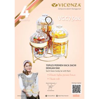 Toples Kristal Vicenza VGC7504 I Toples Permen Kaca Sachi Vicenza Rack