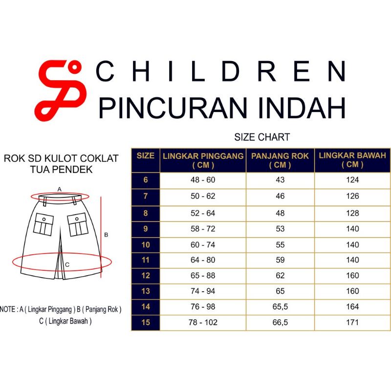 Rok Celana Kulot Pramuka Pendek Seragam Sekolah Merek Children by Pincuran Indah