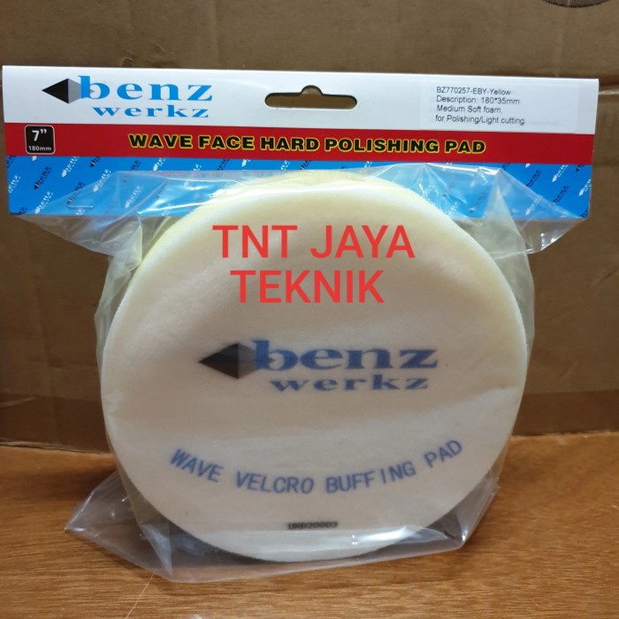 Busa Poles Mobil Benz 7 Inch Kuning / Buffing Pad Benz 7" Velcro