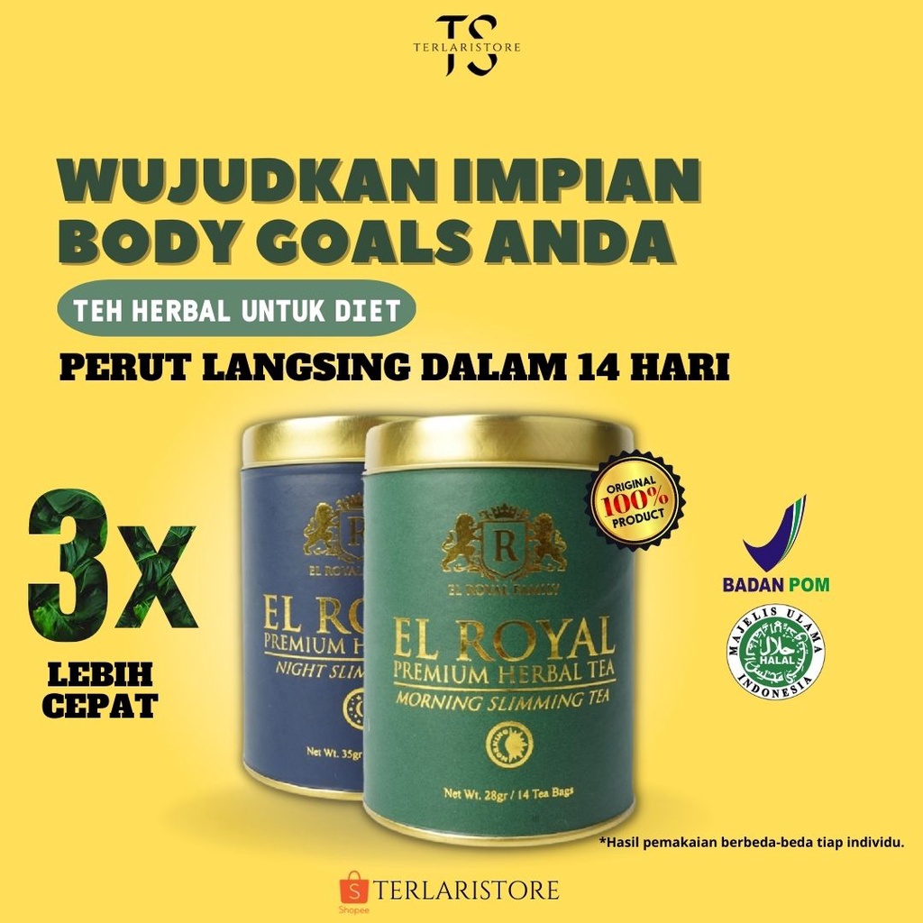 

El Royal Premium Herbal Tea Teh Diet Pelangsing Penurun Berat Badan Original Bpom