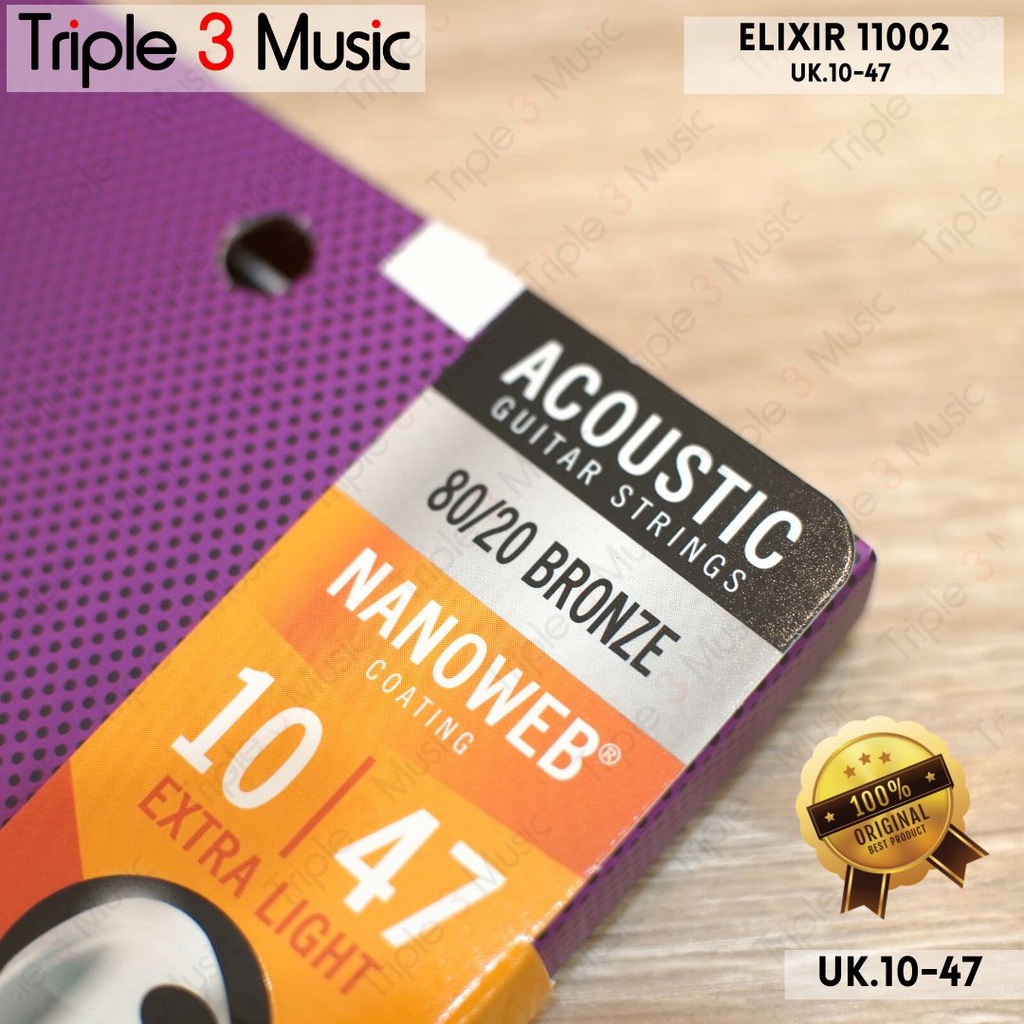 Elixir 11002 10-47 Nanoweb senar gitar akustik ORIGINAL