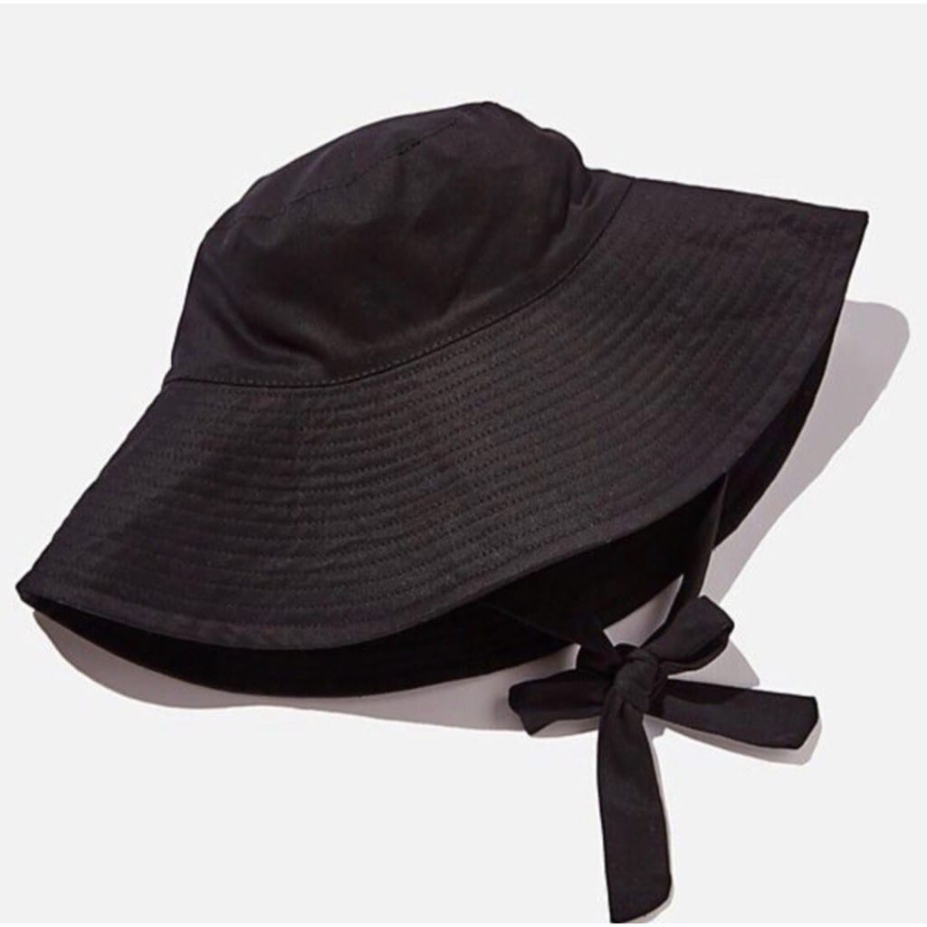 Wide Bucket Hat | Topi Bucket Hat Lebar | Topi Korea wanita | Topi Selebgram Aksen Tali Bisa bayar di tempat