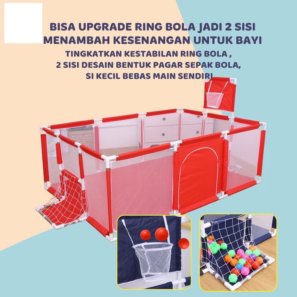 KOLAM KOTAK MANDI BOLA ANAK BALITA VBABY S001// Bisa Untuk Mejadi Pagar Pengaman Termpat Tidur Bayi dan Balita di Kasur Maupun Lantai// Bonus 10 bola// Sangat Aman dan Nyaman