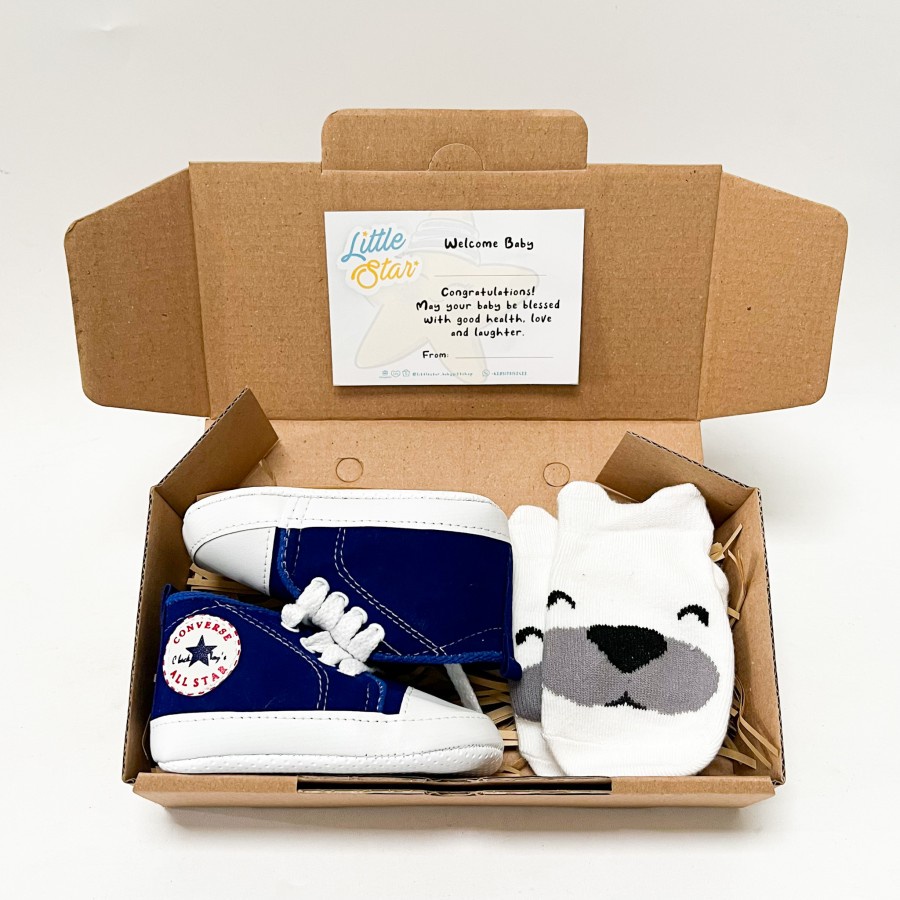 2in1 Gift Set Baby Hampers Sepatu Kaos Kaki Bayi Karet Prewalker CNVRS