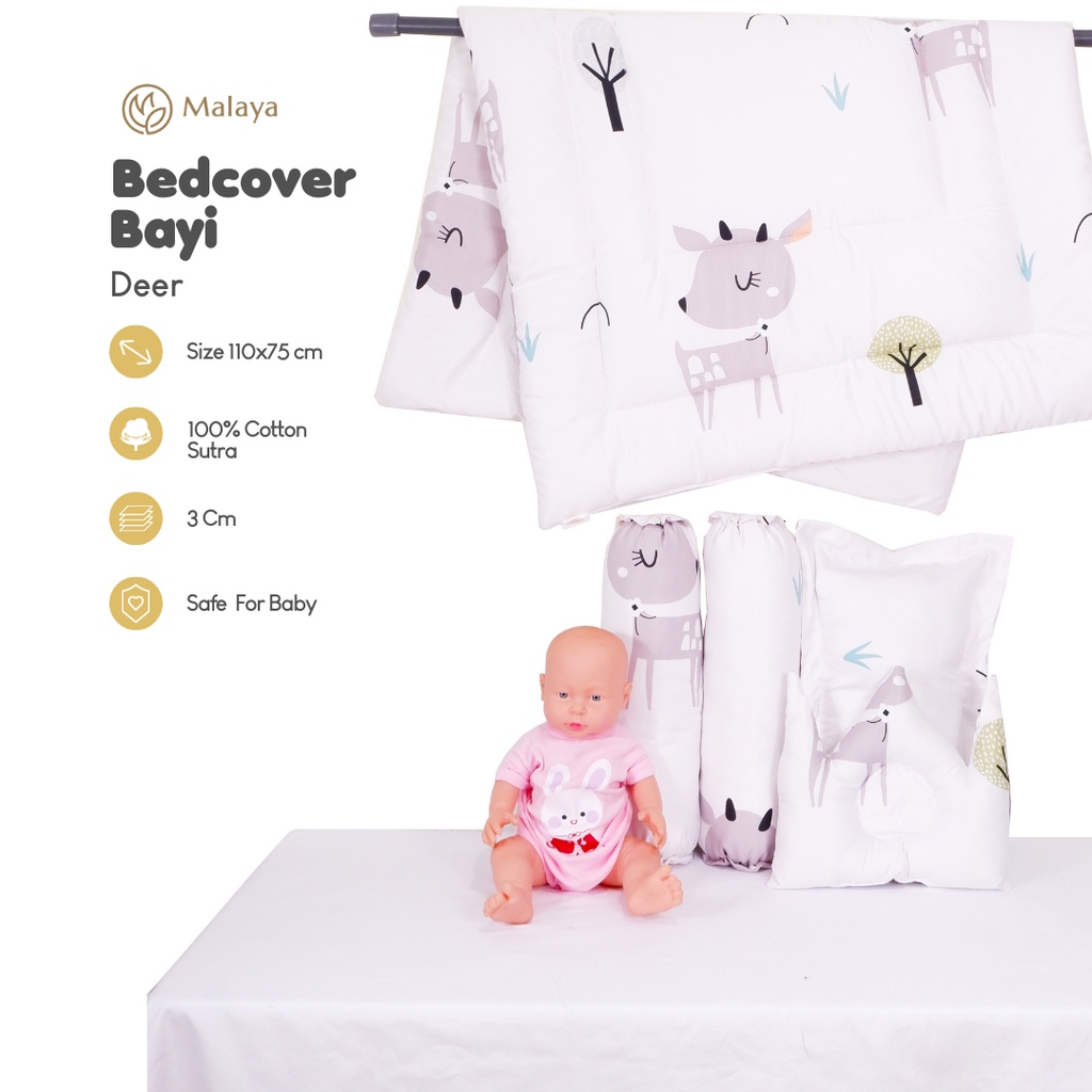 BEDCOVER BAYI SET SARUNG BANTAL GULING KATUN TANCEL / SELIMUT BAYI MULTIFUNGSI / BABY BEDDING SET MALAYA BABY / ALAS TIDUR BAYI SET