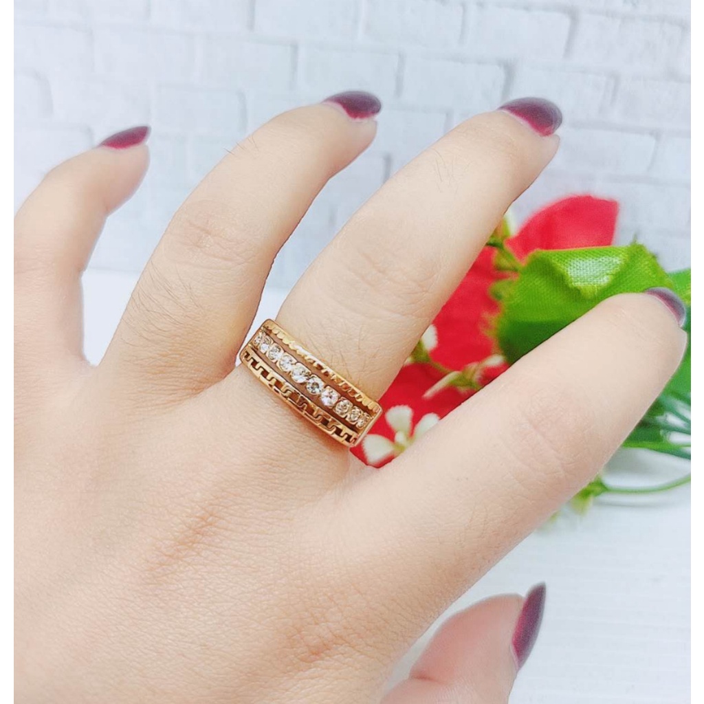 Cincin Titanium Anti Karat Perhiasan Wanita 3043/3044/3045/3046